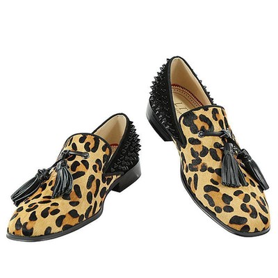 Occident Design Leopard Loafers Men/'s British Slip On Leather Shoes Party New