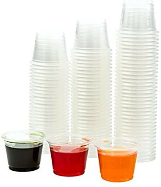 500 bulk 1 oz Portion Souffle Plastic Cups Disposable Clear Takeout