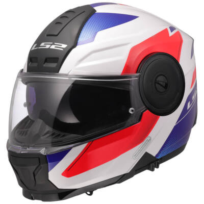 Modular Helm LS2 FF902 SCOPE II Duria Weiß Glänzend Blau Rot