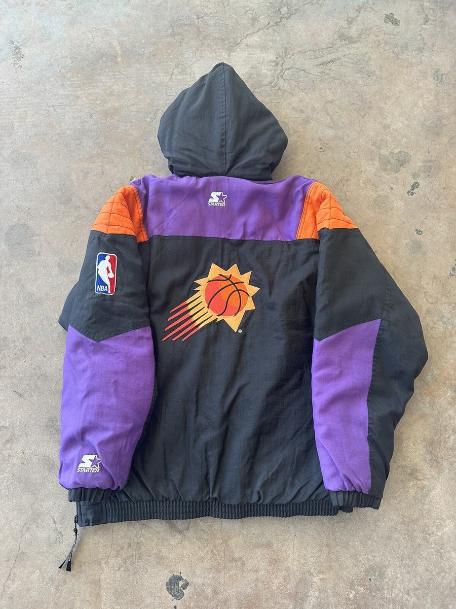 Vintage Phoenix Suns Starter Puffer Jacket vtg XL hood half Vintage Phoenix Suns Starter Puffer Jacket vtg XL hood half