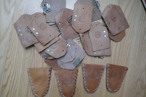 Vintage Hungarian Magyar Leather Handmade Craft 20 Keychains Pouches Mat Lot