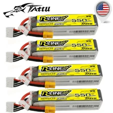 4X Tattu RLine 550mAh 14.8V 95C 4S Lipo Battery XT30 For FPV Racing Quadcopter