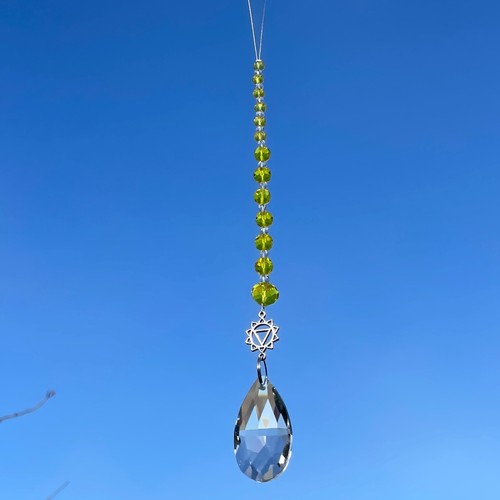 New Chakra Symbol Hanging Glass Sun Catcher Mobile ~ Spiritual Yoga Home Window - Picture 46 of 69