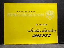 ORIGINAL DEALERSHIP VINTAGE BROCHURE AUSTIN HEALEY 3000 MK II SPECIFICATION