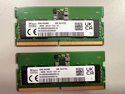 16GB ( 2 x 8GB )  SK hynix DDR5-5600 PC5-5600B SODIMM Laptop RAM