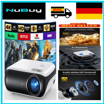 HAPPRUN H1 Full HD Beamer Bluetooth Projektor mit Lautsprecher tragbarer