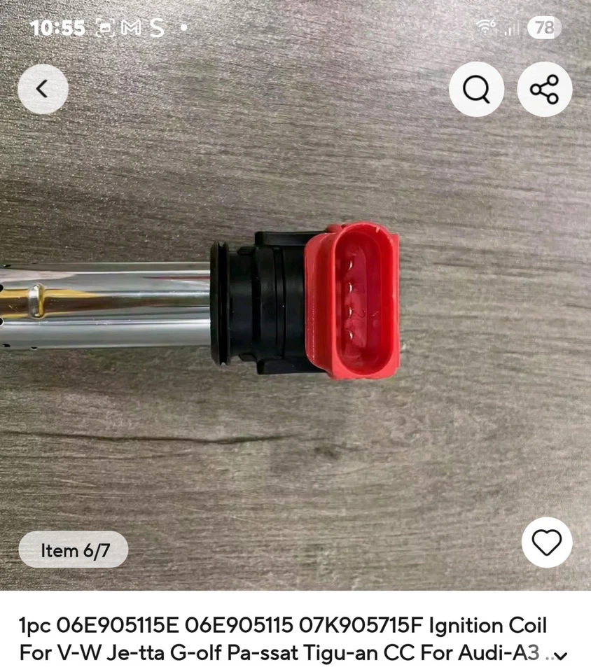 GENUINE Ignition Coil 4X Audi A4 A5 R8 VW Golf GTI 06E905115E - Image 3 of 3