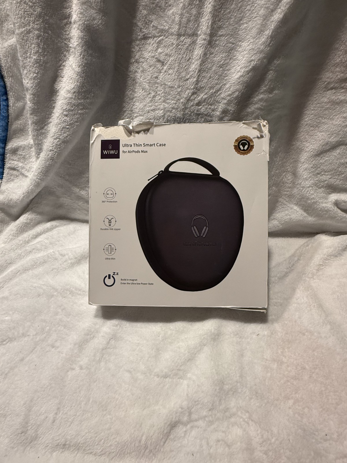 Black WIWU Apple AirPods Max Case, Sleep Mode, Ultra-Slim Travel Bag