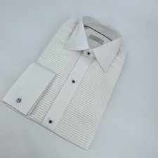 Eton Dress Shirt Mens L 16 - 41 White Striped Contemporary Fit Formal Button Up