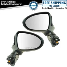 Exterior Power Heated Mirror Black Smooth LH LF RH RF Pair for Kia Rio New