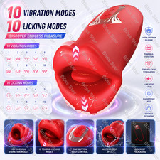 Rose Sucking Vibrator Oral Clit Tongue Licking G-Spot Dildo Sex Toys For Women