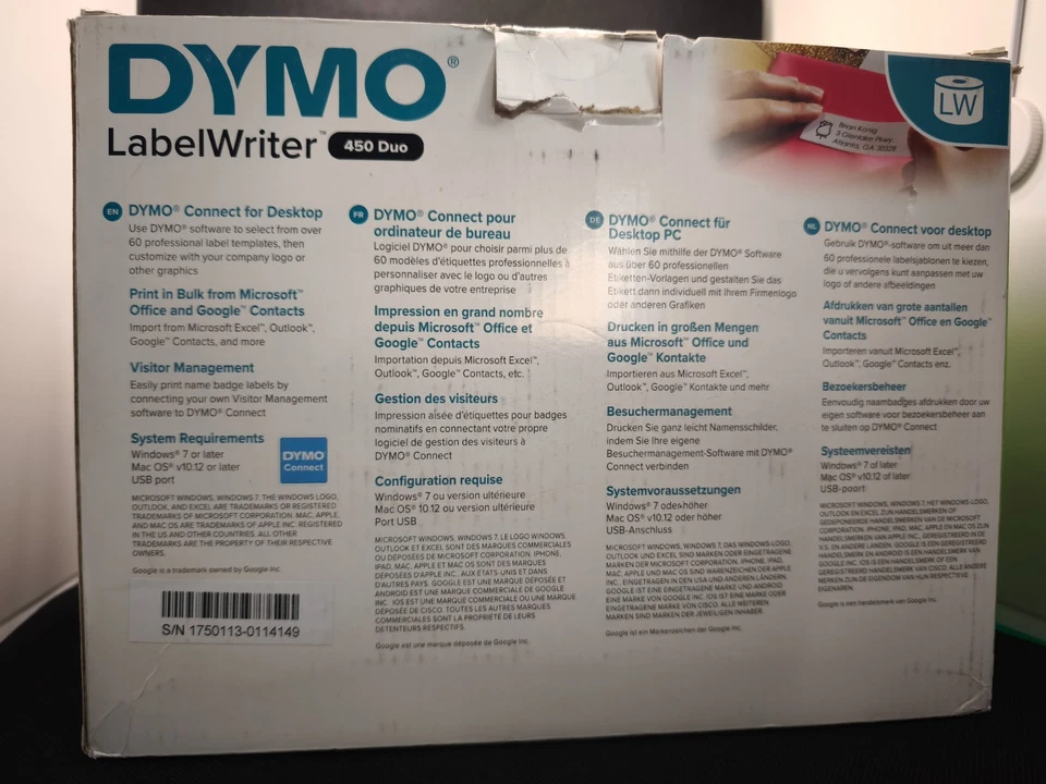Impresora térmica de etiquetas Dymo LabelWriter 450 Duo - Nueva y en caja Foto 3 de 3