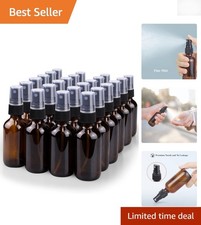 2 oz Fine Mist Spray Bottles - Eco-Friendly Amber Glass, 24 Pack for Home Use