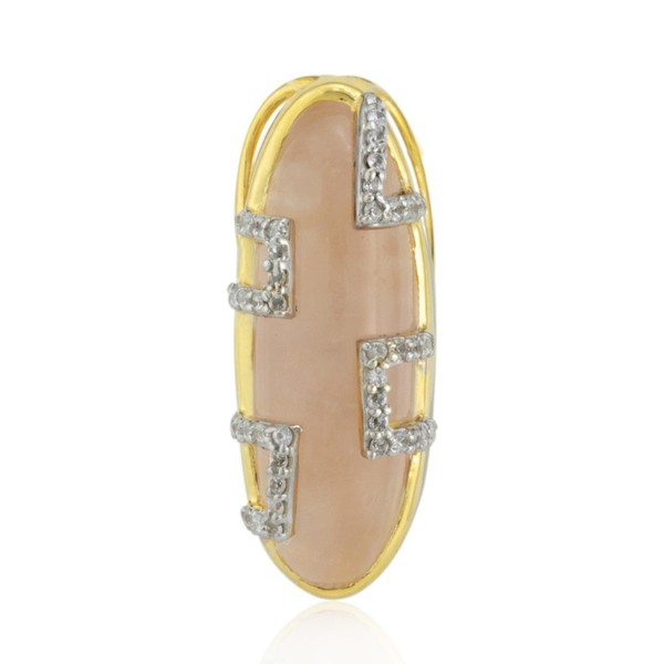 Cavill Rosenquarz AnhäNger 925 Silber Goldplattiert 9,225Ct Damen Schmuck-image