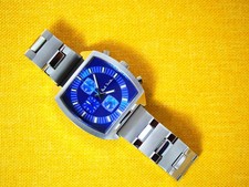 Paul Smith Chronograph SS Uhr Silber / Blau 0530-H00893 Sehr Selten