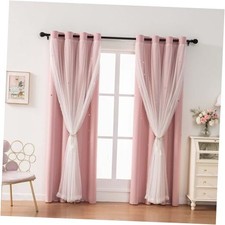 Light Pink Curtains for Girls Bedroom Solid 42"W x 63"L Pack of 2 Baby Pink