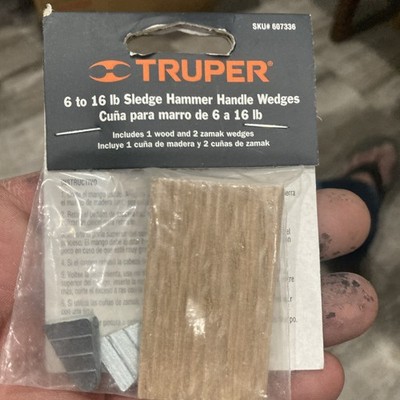 TRUPER 6 to 16 lb Sledge Hammer Handle Wedges, 1 Wood and 2 Zamak Wedges #607336