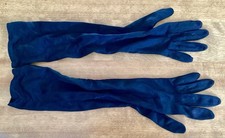 VTG KAYSER Women  s Long Black Nylon Ruched Evening Gloves, SZ 6 1/2, 16  Long