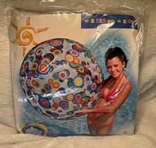 Intex Vintage 2003 colorful Jumbo Inflatable Beach Ball 48 in 59070T NOS NIP