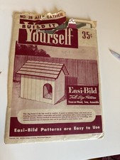 Build It Yourself Vtg Easi-Bild Pattern No 28 All Weather Dog House 1949 