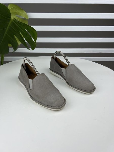 Women Ecco Loafers Grey Leather 37 #3QKD
