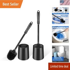 Plastic Toilet Brush, Toilet Brush and Holder Set with Long Handle, , 2 Pack USA