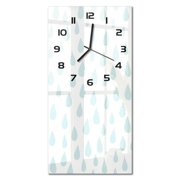 Wanduhr Glasuhr Aus Glas Im Hochformat TröPfchen Schwarze Zeiger 30X60 Cm-image