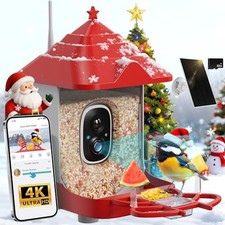 Smart Bird Feeder with Camera, with AI Identify Birds Species  Solar Red