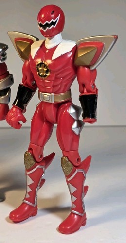 Lot of 4 various Red Power Rangers Action Figures 6" Bandai played with conditio - Picture 8 of 14
