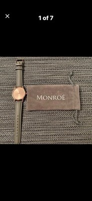 Monroe Classique Watch Sunburst Solerose Rose Gold Face Gray Band