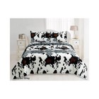 Cow & Aztec Print Western Bedding Set   Quilted Bedspreads Velvet Oversized