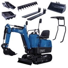 Scheppach Benzin Mini-Bagger EXC815 XXL | Komplett Zubehör SET | 8,5 PS Bagger