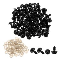 12 Mm Sicherheitsaugen, 80X Kunststoff-Bastelaugen Mit Unterlegscheiben, Schwarz