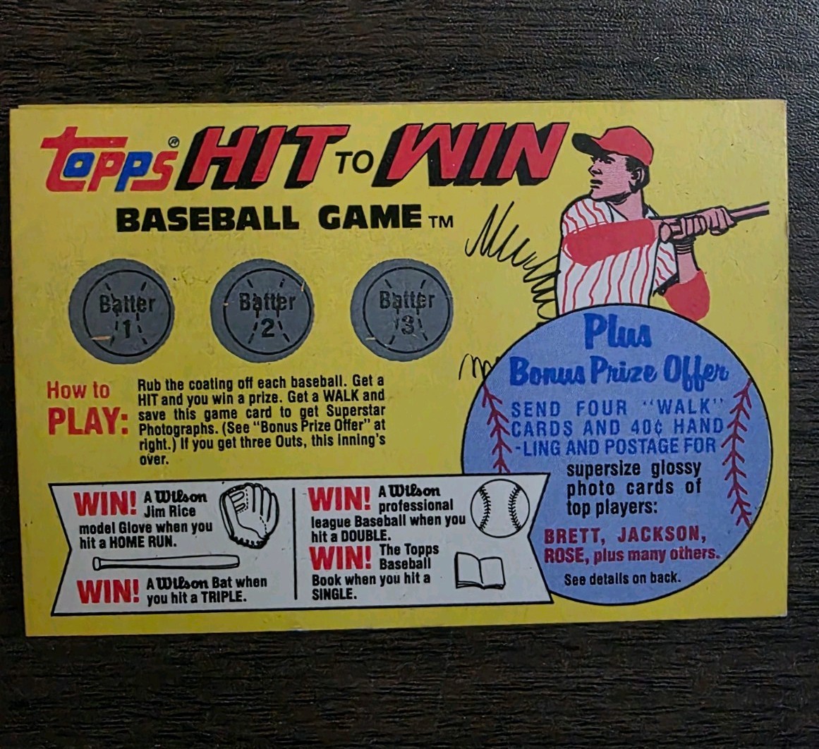 Hit to Win Baseball Cards 1980 Topps trading card — raw and PSA graded price guide
