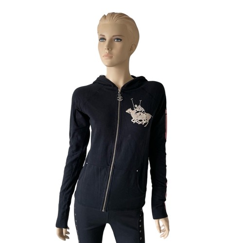 Y2K Bejeweled by Susan Fixel Polo Club Hoodie NWT Swarovski Bling Glam 2000s M - Picture 5 of 6