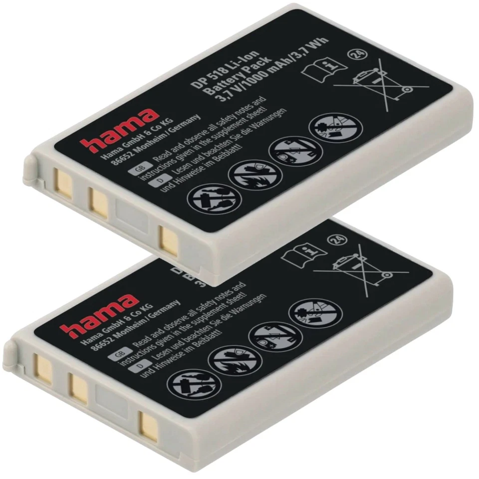 2x Hama Li-Ion Akku passend für Nikon EN-EL5 CoolPix P510 P520 P530 P5000 P5100 - Bild 2 von 2