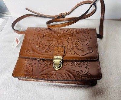Patricia Nash Tooled Florence Leather Lanza Cross Body Shoulder Bag