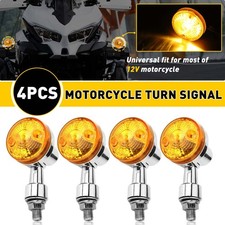 4X Motorcycle Turn Signals Light Black Amber Yellow For Yamaha Kawasaki Honda