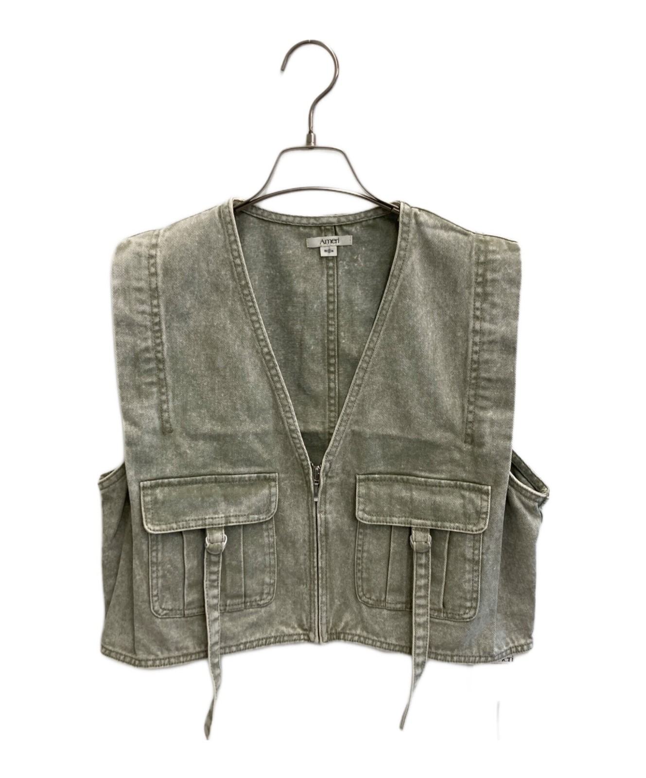 Ameri Compact Fade Denim Vest/ Green/ Size Small/… - image 1