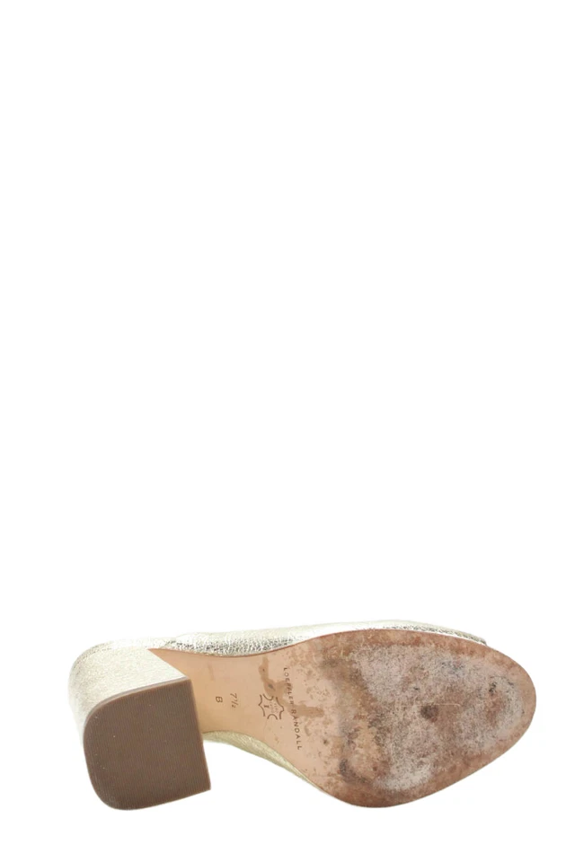 Sandalias Loeffler Randall para mujer de tacón bloque metálicas torcidas doradas talla 7,5 Foto 4 de 4