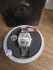 Star Wars Death Star Fossil Watch with Rebel Pin Badge Limited Edition 1997 New