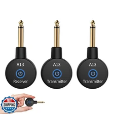 A13 Wireless Guitar System 2.4GHz Transmitter Receiver for Electric/Acoustic 
