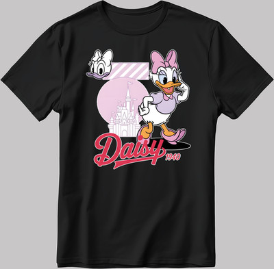 Disney Daisy Duck kurzärmliges weiß-schwarzes Herren/Damen T-Shirt YZ139