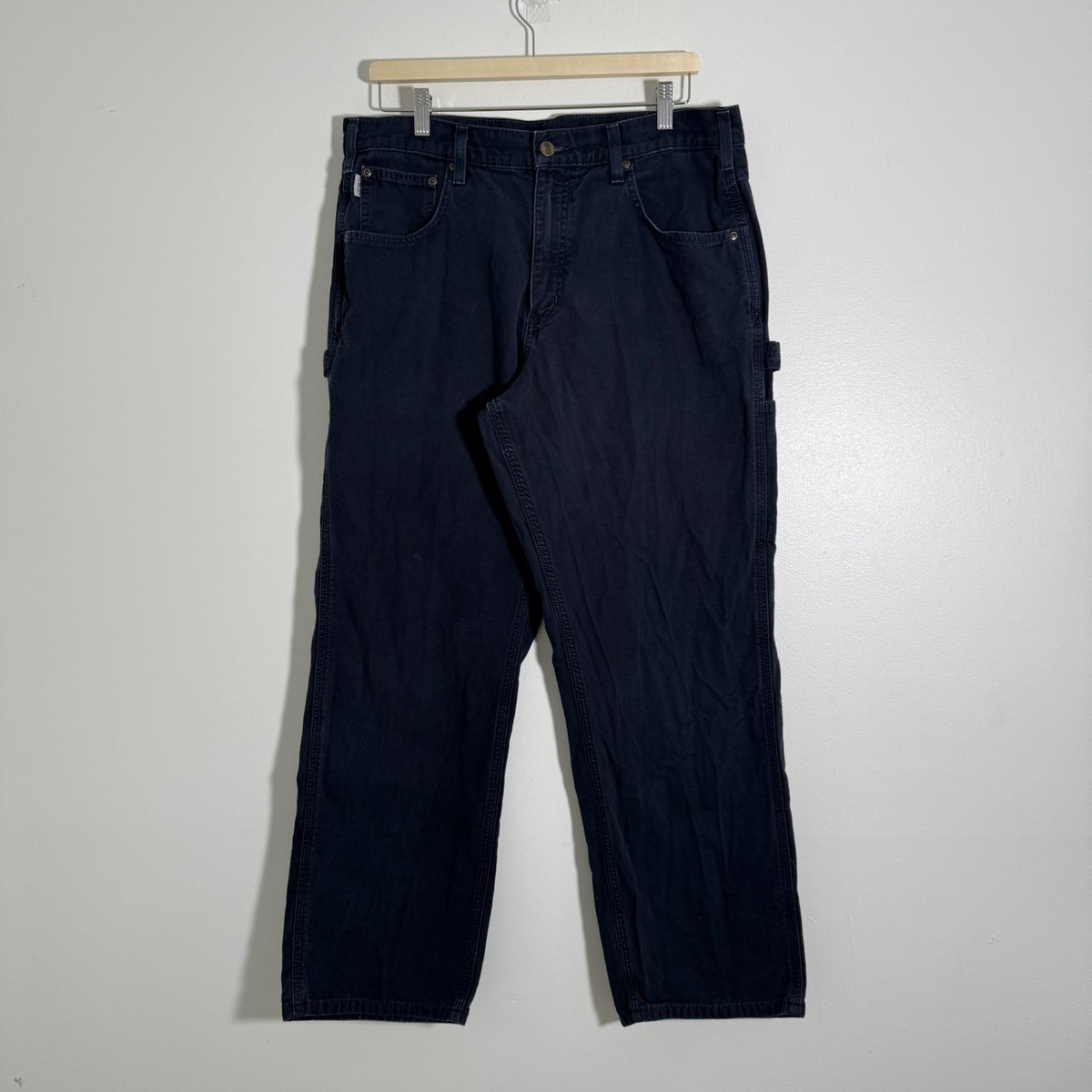 Vintage Carhartt Duck Canvas Carpenter Work Pants B159 NVY Sz