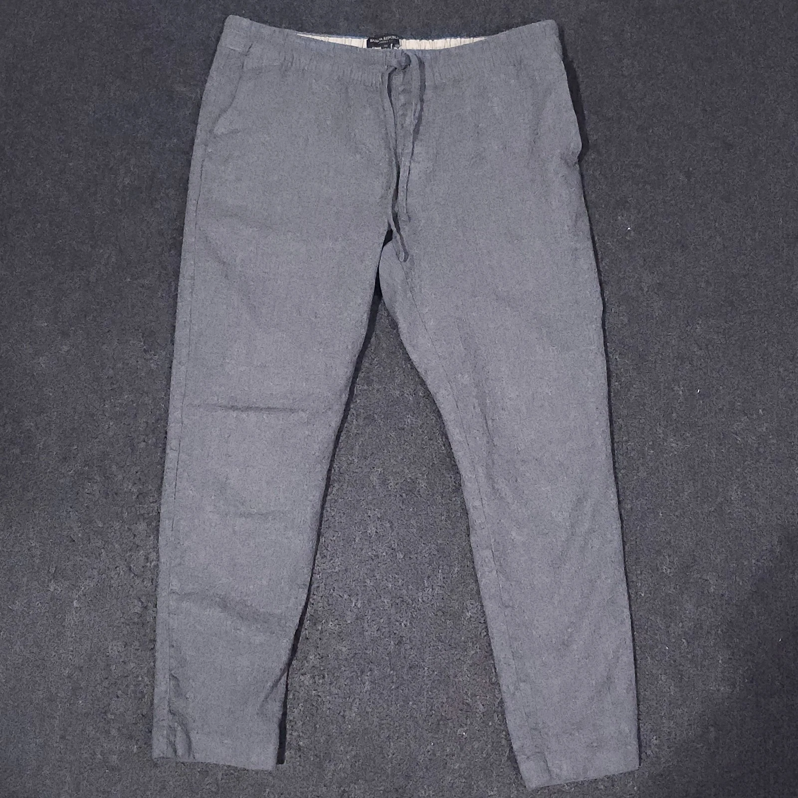 Banana Republic Italian Wool Joggers Pants Mens Large Gray Drawstring Tapered