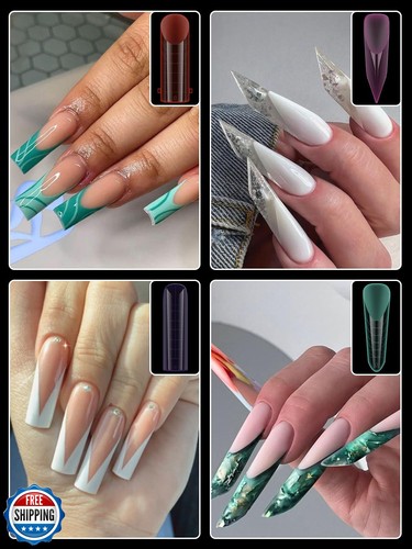 EBANKU Double Formes pour Poly Gel à Ongles, 288PCS 12 Couleurs Double Formes à Ongles Extensi - Photo 2/5
