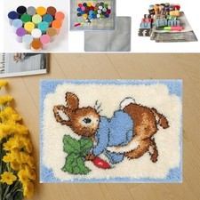 Latch Hook Kit DIY Rug Rabbit Embroidery Carpet Making Crafts Material 52x38cm