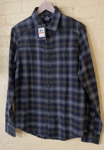 Under Armour Tradesman Flex Flannel Shirt Men's Small Green/Blue Plaid - Picture 2 of 6