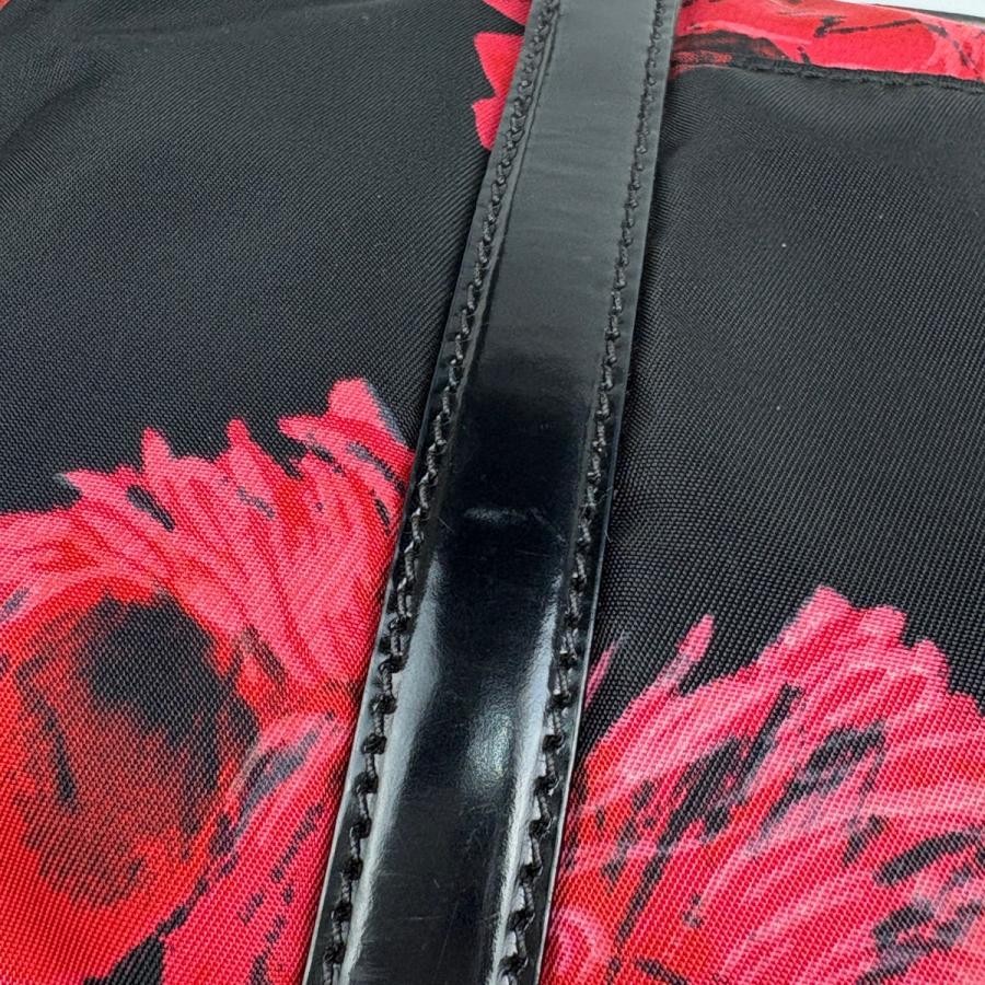 PRADA 2-Way Shoulder Bag BN1052 Nylon Black Red with Shoulder Strap #BS1846 thumbnail 5