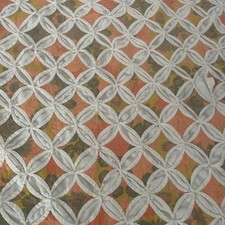 Handmade Cathedral Window Patchwork Quilt Throw Green Floral Cotton Lace Edging